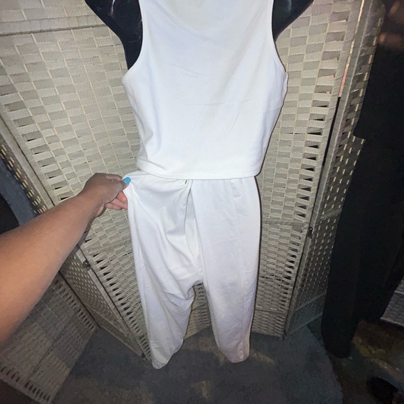 White 2pc tank and pants set!! Super soft and easy wearing 💎 - Picture 2 of 3